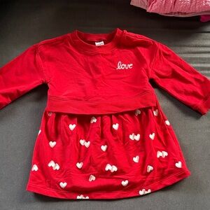 Carter's Red Dress with Love Embroidery